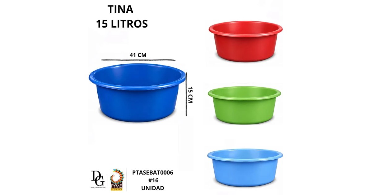 Tina Mediana 15L - Plástica