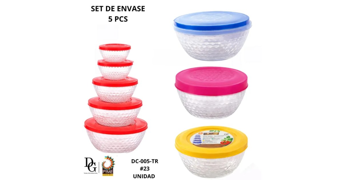 Set Envase Plástico 5 PZAS