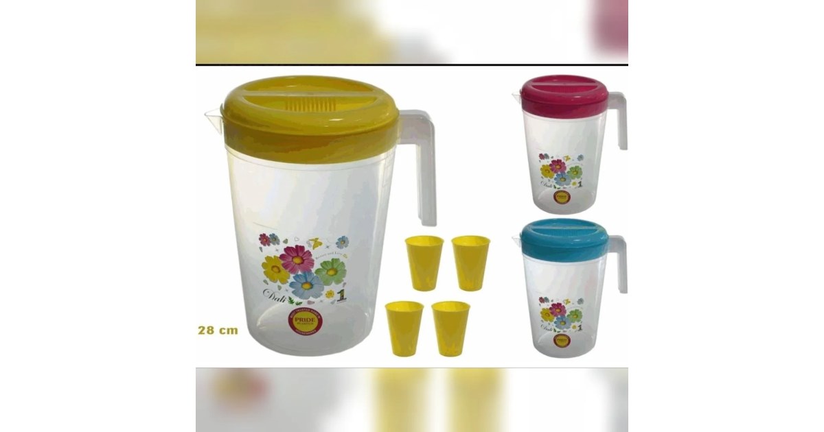 Pichel Plástico 5L con Vasos