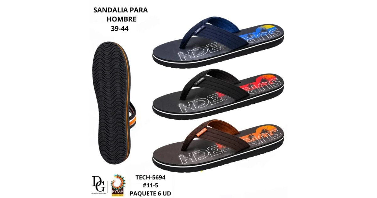 6 Pares de Sandalias para Caballero