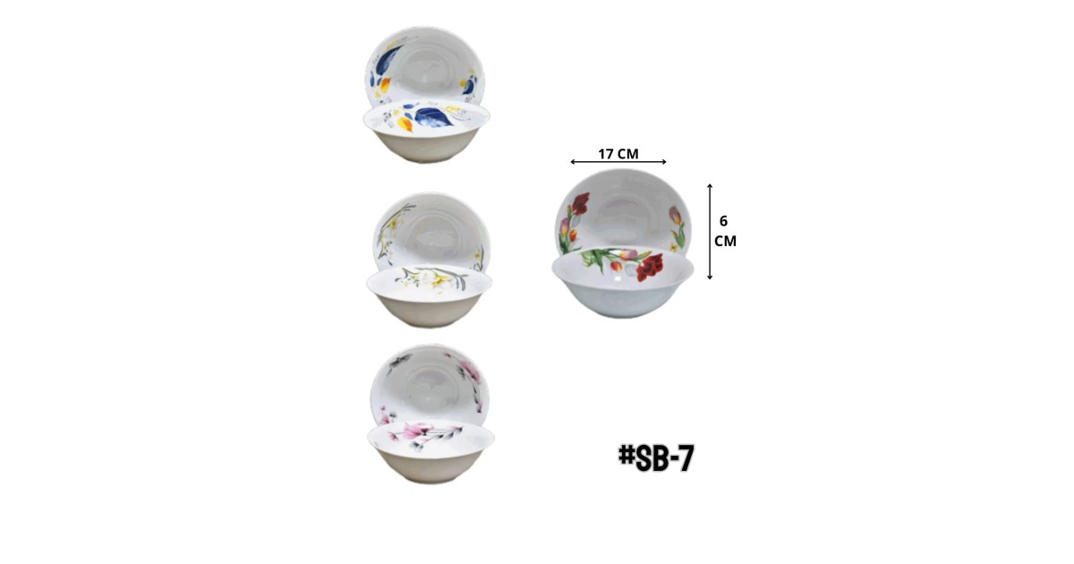 6 Platos Soperos de Porcelana 7"
