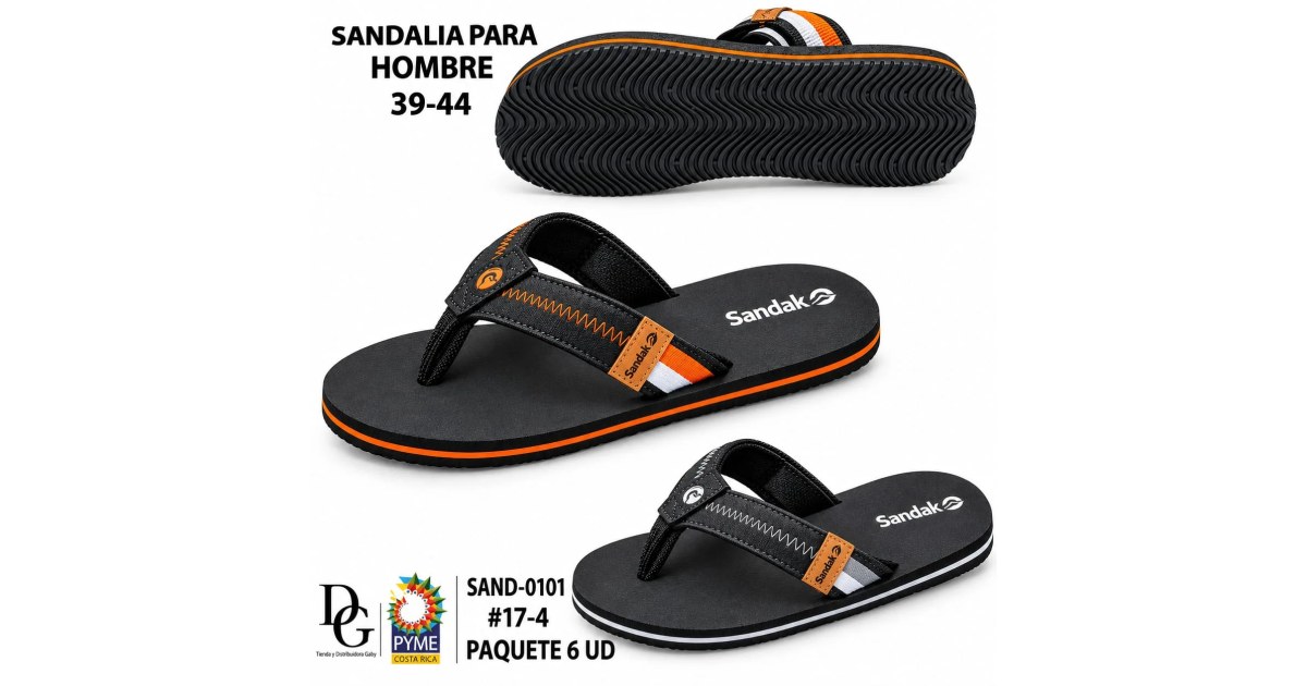 6 Pares de Sandalias para Caballero