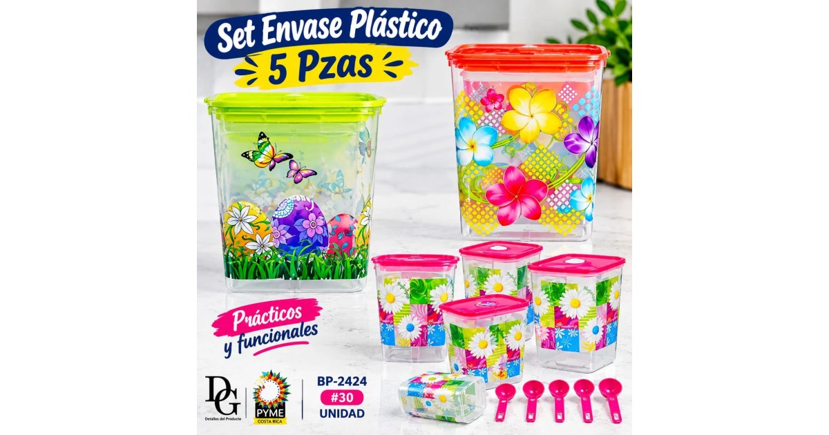 Set Envase Plástico 5 PZAS
