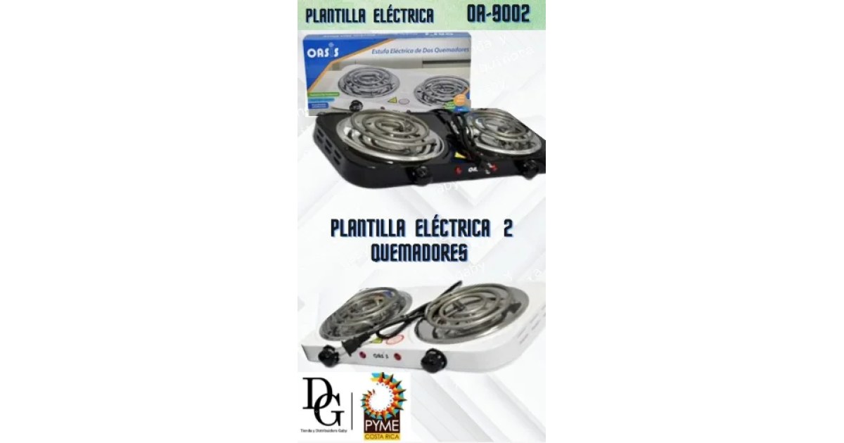 Plantilla Eléctrica 2 Quemadores