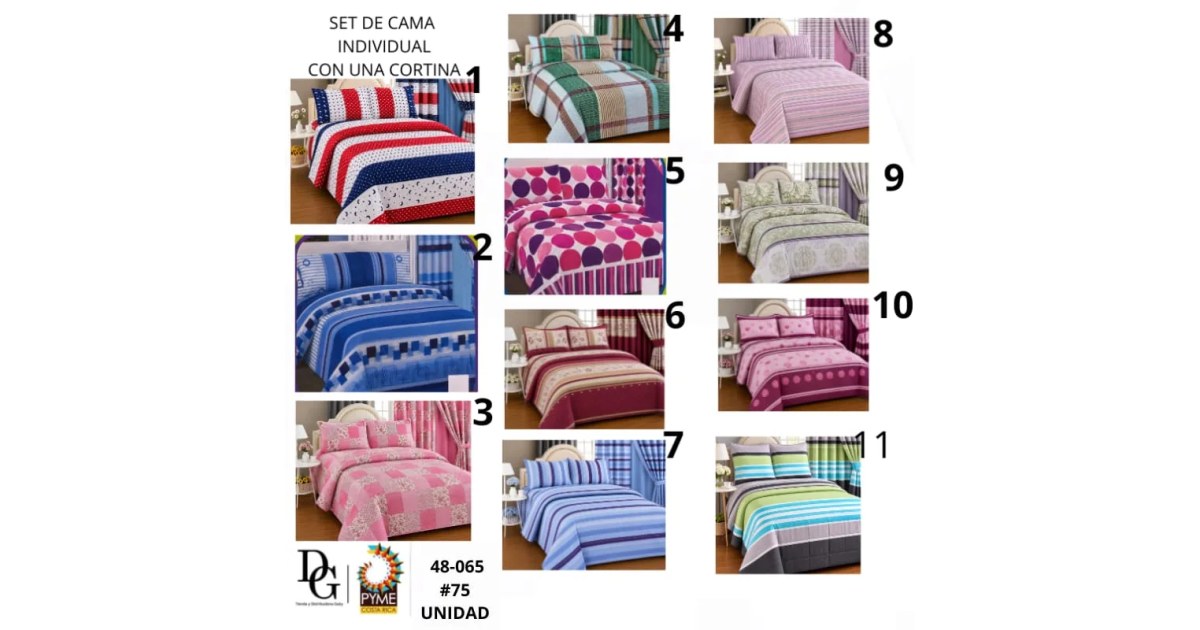 Juego de Sábanas Individual con juego de cortinas