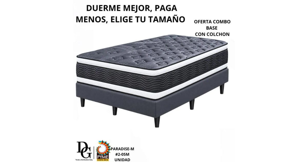 Combo Base + Colchón I PARADISE Matrimonial