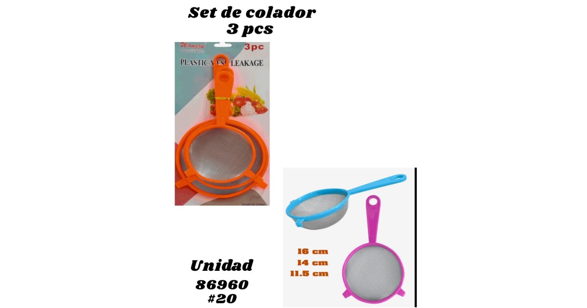 Set Colador Plástico 3PZAS