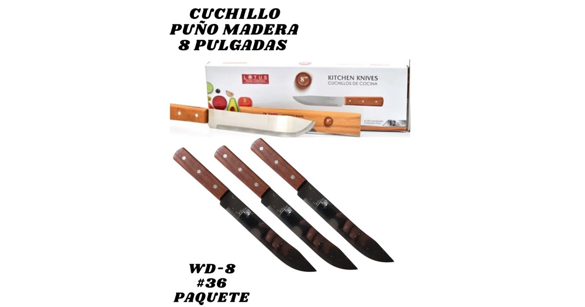 6 Cuchillos de Cocina 8"