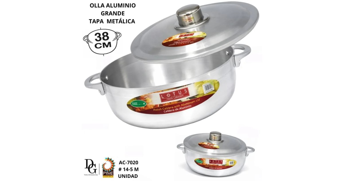 Olla de Aluminio con Tapa 38cm