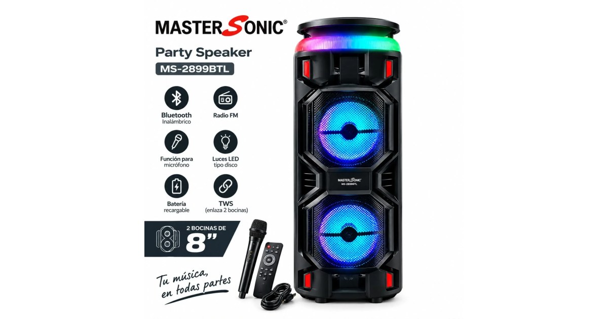 Parlante Party Speaker MASTER SONIC MS-2899BTL