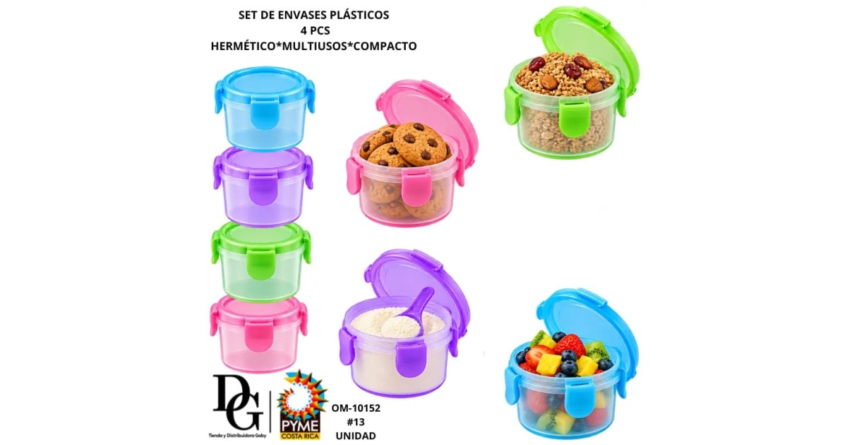 Set Envase Plástico 4 PZAS-250ML