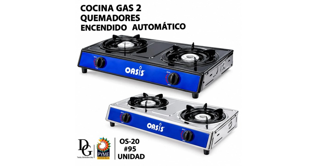Plantilla de Gas 2 Quemadores - Metálica