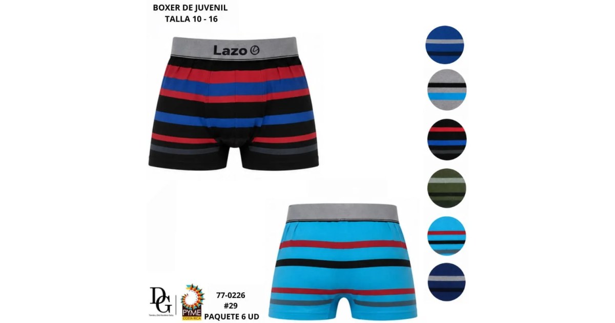 6 Boxers Juvenil