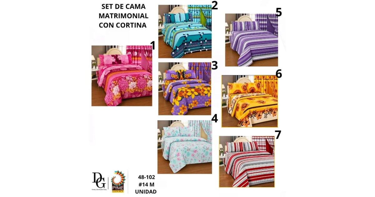 Set Sábanas Matrimonial con Cortinas