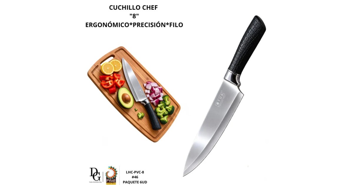 6 Cuchillos de Cocina 8"