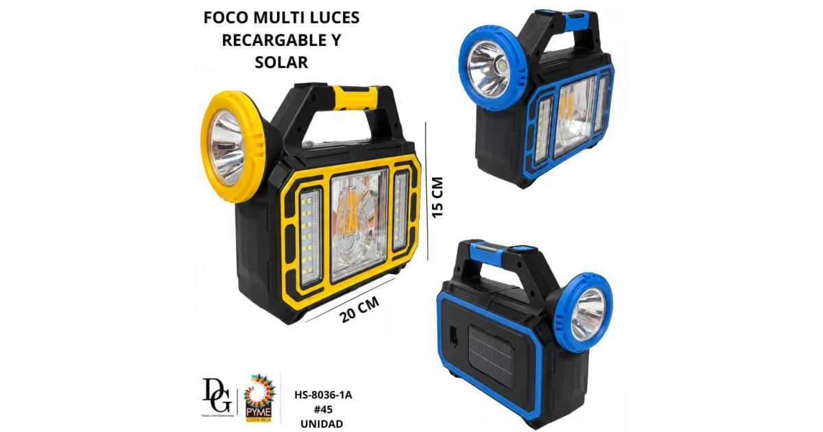Foco Recargable y Solar Multiluces