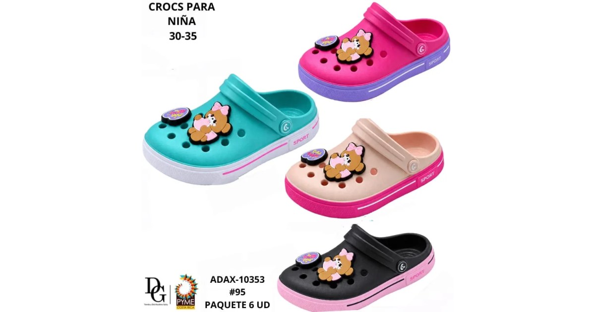 6 Pares de Crocs para Niña