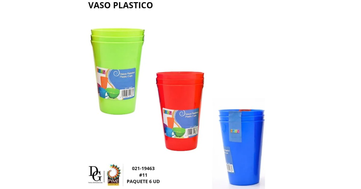 6 Vasos Plásticos 16oz
