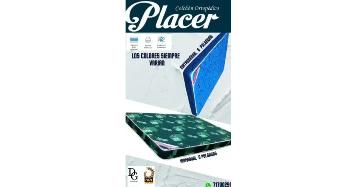 Colchón Ortopédico Placer Matrimonial 6"