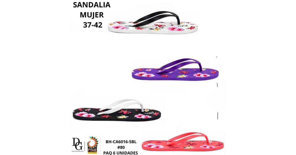 6 Pares de Sandalias para Dama