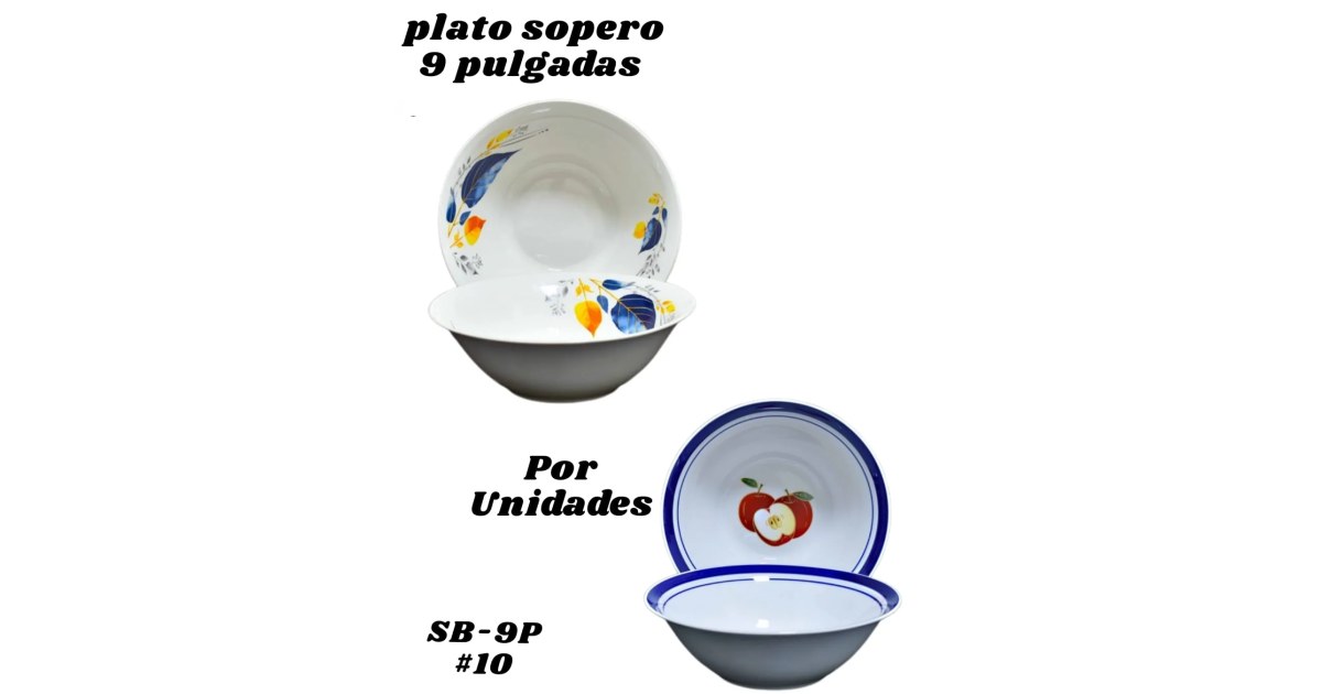 Plato Sopero de Porcelana 9"