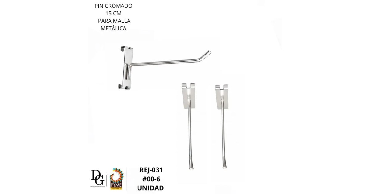 Pin Cromado de 15CM para Rejilla de Metal