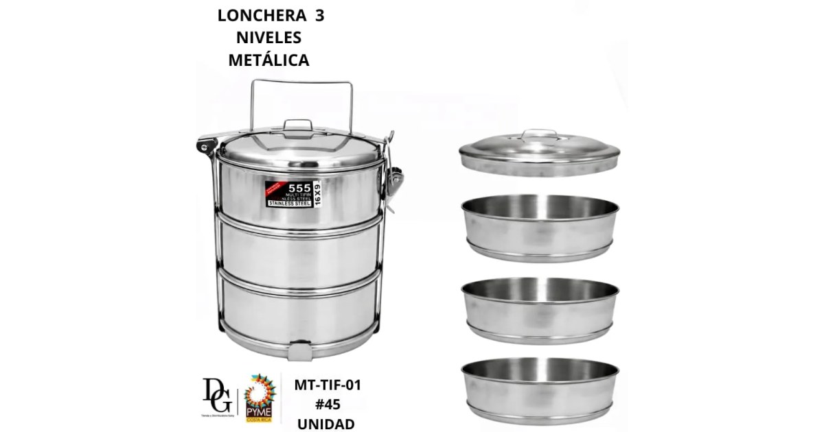 Lonchera Metálica 3 Niveles