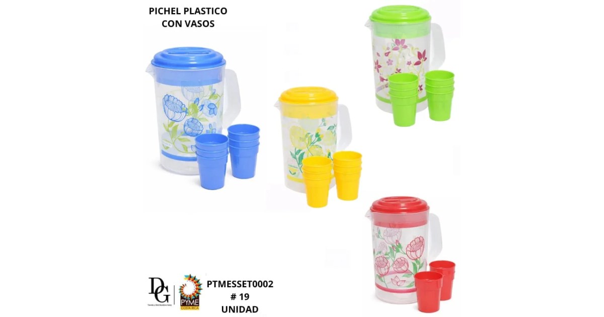 Pichel Plástico con Vasos 3.7L
