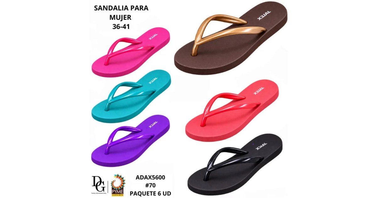 6 Pares de Sandalias para Dama