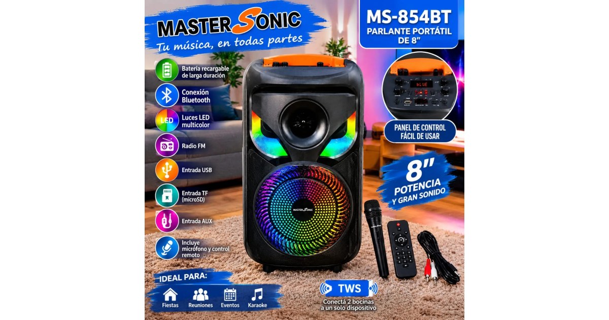 Parlante Portátil MASTER SONIC MS-854BT
