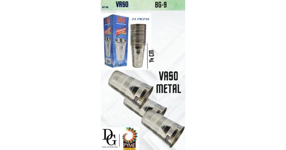 Paquete Vasos de Metal