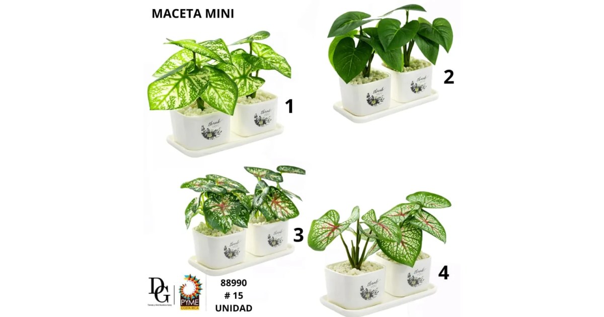 Planta Artificial Doble Maceta