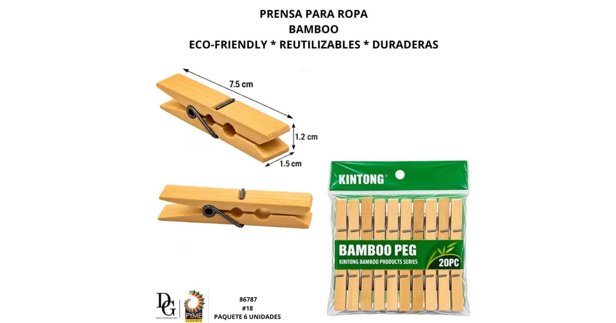 Juego de 20 Prensas de Bamboo