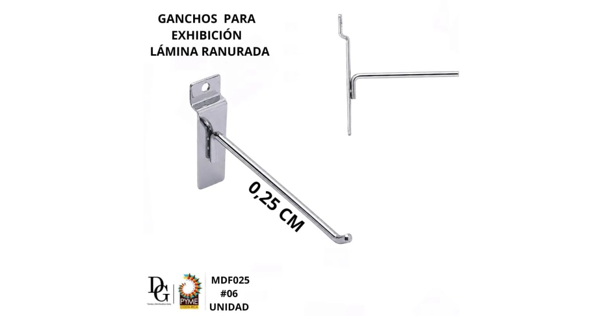 Pin Cromado de 25CM para Lamina Ranurada