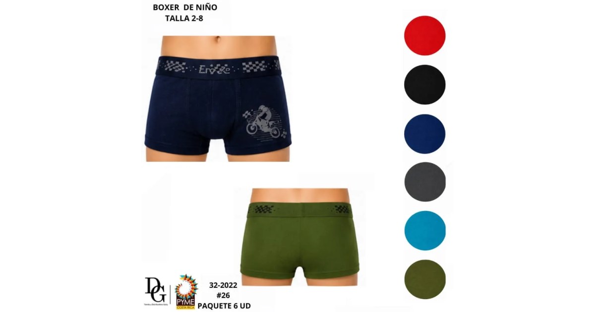 6 Boxers para Niño