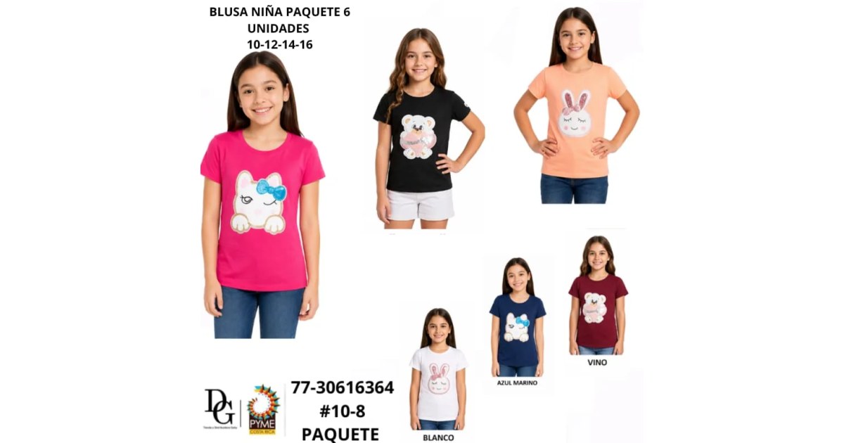 6 Blusas para Niña