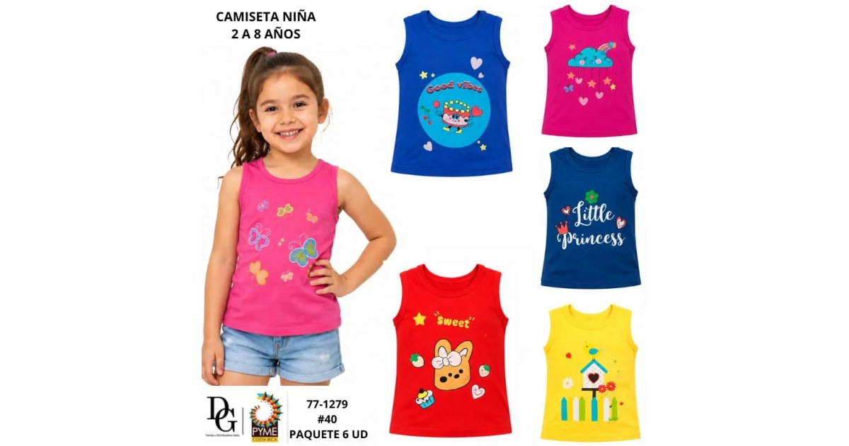 6 Camisetas para Niña