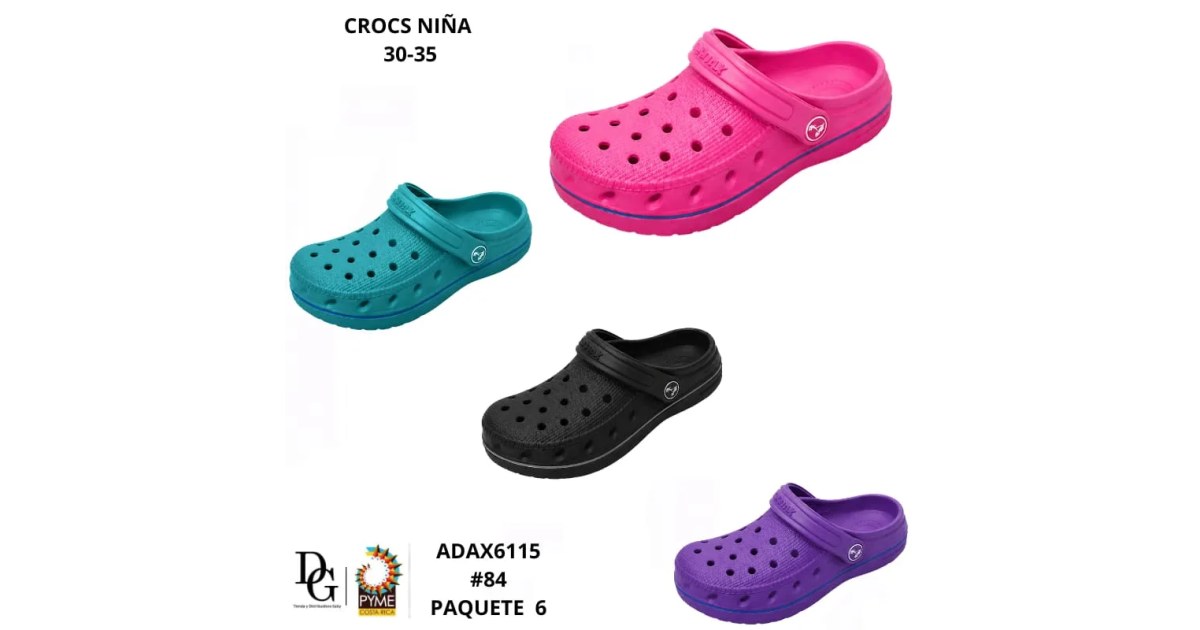 6 Pares de Crocs para Niña