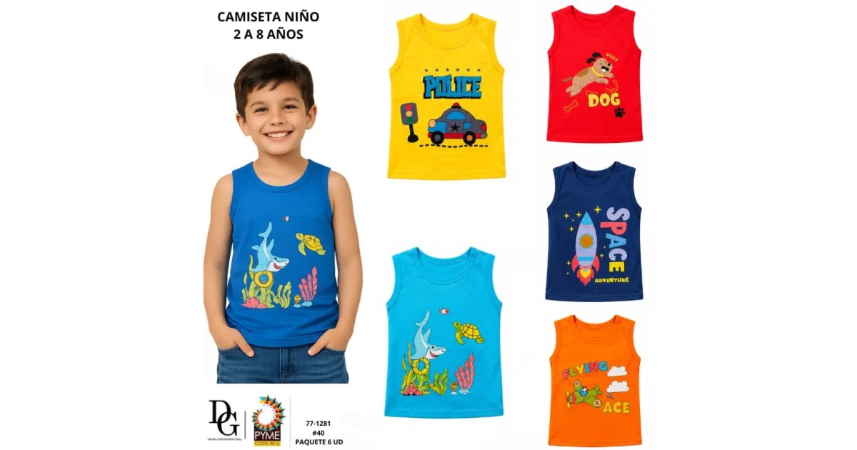 6 Camisetas para Niño