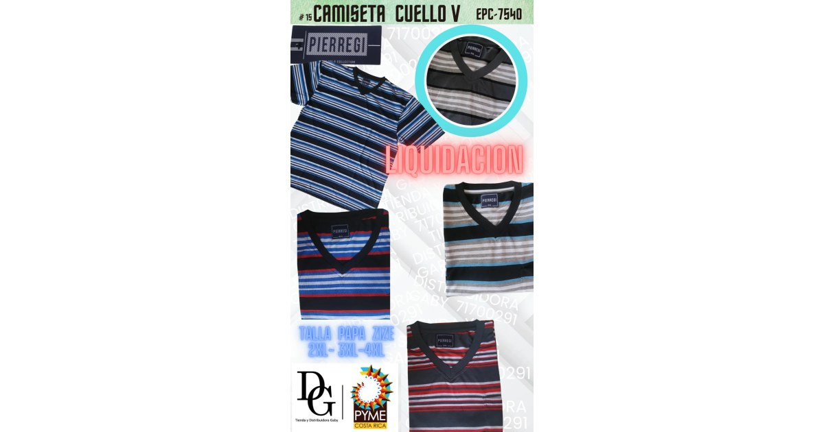 Camiseta Talla Especial Cuello V