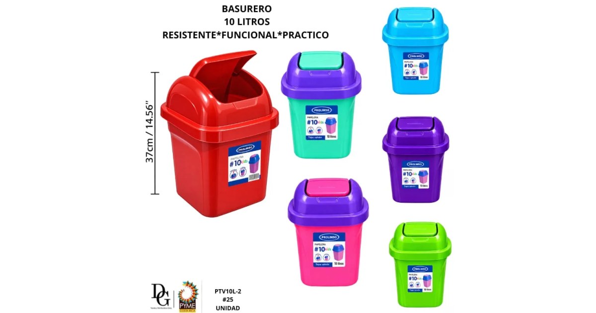 Basurero Plástico Vaivén 10L