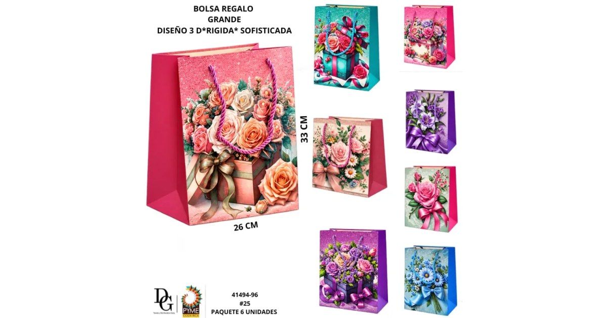 6 Bolsas de Regalo 3D