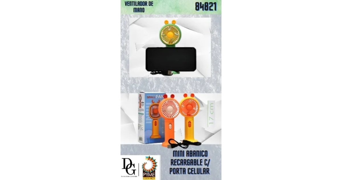 Ventilador Recargable con Porta Celular