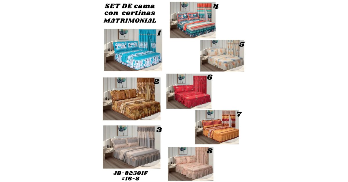 Set de Sábanas Matrimonial con Cortinas