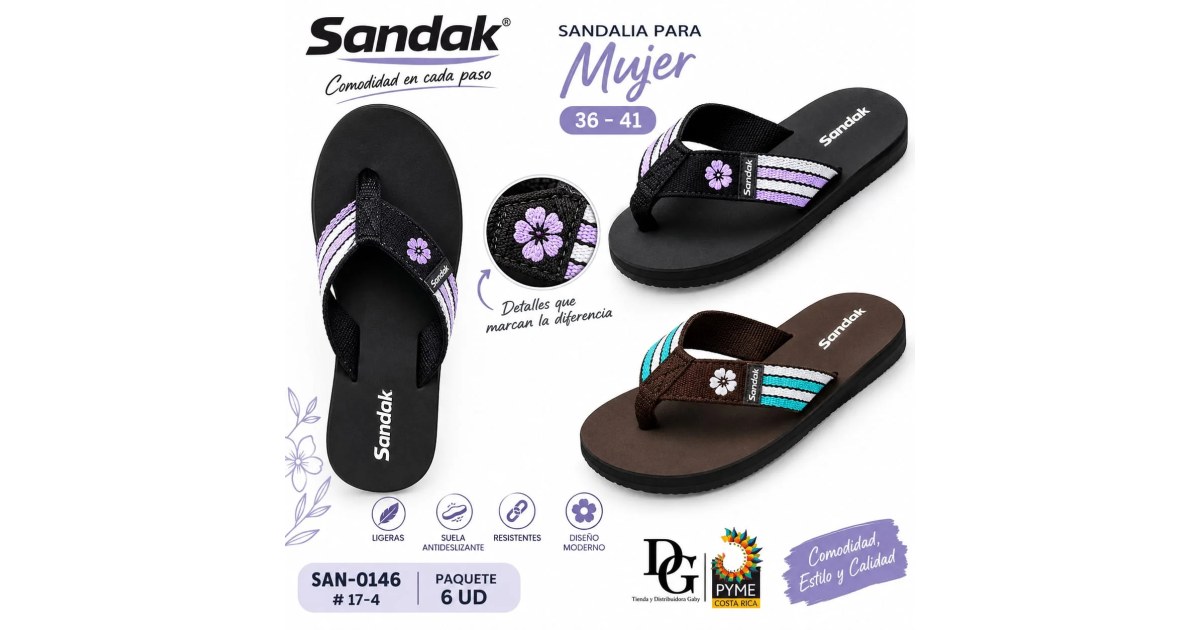 6 Pares de Sandalias para Dama