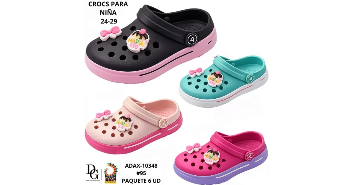 6 Pares de Crocs para Niña